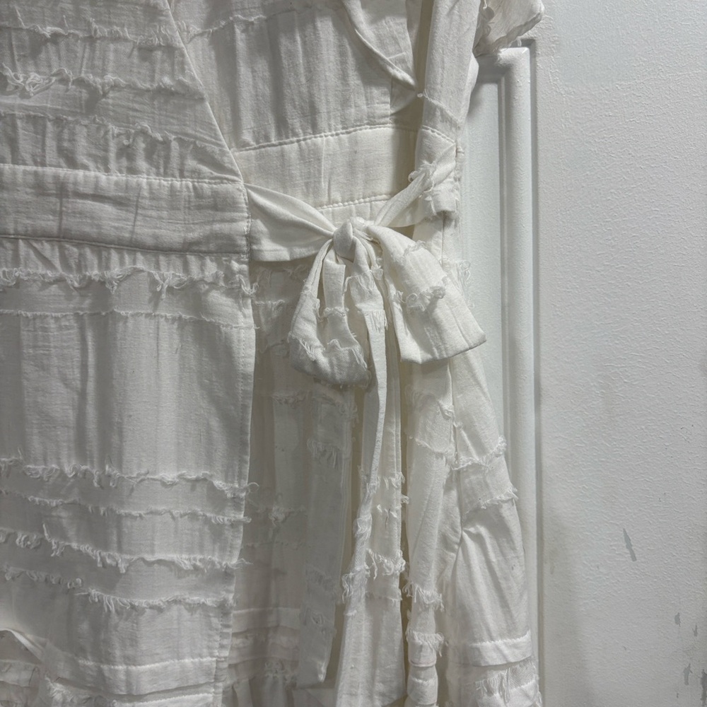 Love Riche White Ruffled Wrap Mini Dress - Picture 7 of 12
